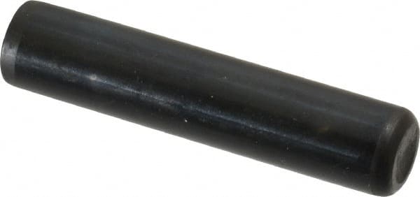 Holo-Krome - 7/16" Diam x 2" Pin Length Grade 8 Alloy Steel Standard Dowel Pin - Black Luster Finish, C 47-58 & C 60 (Surface) Hardness, 1 Beveled & 1 Rounded End - Exact Tooling