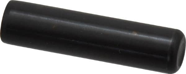 Holo-Krome - 1/2" Diam x 2" Pin Length Grade 8 Alloy Steel Standard Dowel Pin - Black Luster Finish, C 47-58 & C 60 (Surface) Hardness, 1 Beveled & 1 Rounded End - Exact Tooling
