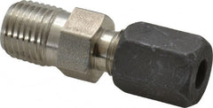 Made in USA - 1/4" OD, Grade 316Stainless Steel Male Connector - -75 to 750°F, 9/16" Hex, Comp x MPT Ends - Exact Tooling