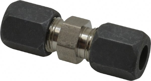 Made in USA - 3/8" OD, Grade 316Stainless Steel Union - -75 to 750°F, 5/8" Hex, Comp x Comp Ends - Exact Tooling