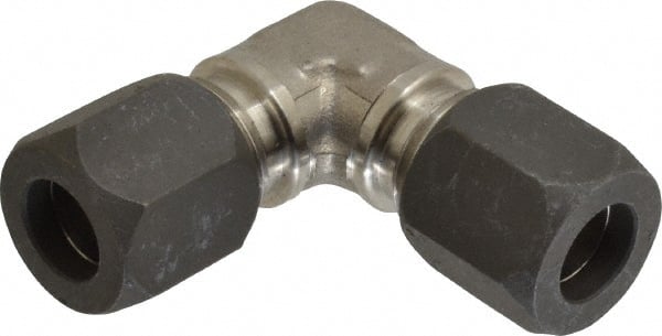 Made in USA - 1/2" OD, Grade 316Stainless Steel Union Elbow - -75 to 750°F, 3/4" Hex, Comp x Comp Ends - Exact Tooling