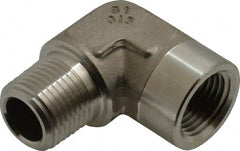 Made in USA - 1/2" Grade 316 Stainless Steel Pipe Fitting - FNPTF x MNPTF End Connections - Exact Tooling
