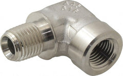 Made in USA - 1/4" Grade 316 Stainless Steel Pipe Fitting - FNPTF x MNPTF End Connections - Exact Tooling