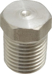 Made in USA - 1/4" Grade 316 Stainless Steel Pipe Hex Head Plug - MNPTF End Connections - Exact Tooling