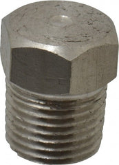 Made in USA - 1/8" Grade 316 Stainless Steel Pipe Hex Head Plug - MNPTF End Connections - Exact Tooling
