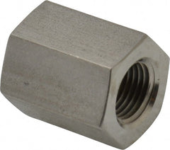 Made in USA - 1/8" Grade 316 Stainless Steel Pipe Hex Coupling - FNPTF x FNPTF End Connections - Exact Tooling
