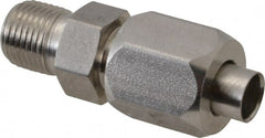Made in USA - 3/4" Tube OD, 37° Stainless Steel Flared Tube Male Connector - 3/4-14 NPTF, Flare x MNPTF Ends - Exact Tooling