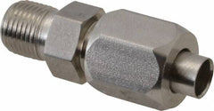 Made in USA - 1-1/2" Tube OD, 37° Stainless Steel Flared Tube Male Connector - 1-1/4-11-1/2 NPTF, Flare x MNPTF Ends - Exact Tooling