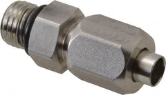 Made in USA - 5/8" Tube OD, 37° Stainless Steel Flared Tube Straight Thread Connector - 7/8-14 UNF, Flared to Male SAE O-Ring Ends - Exact Tooling