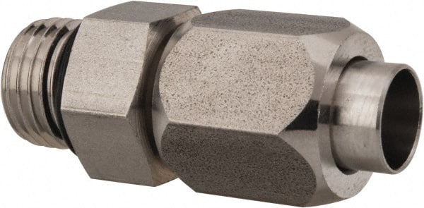 Made in USA - 3/8" Tube OD, 37° Stainless Steel Flared Tube Male Connector - 9/16-18 UNF, Flared to Male SAE O-Ring Ends - Exact Tooling