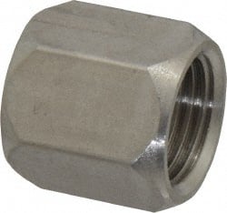 Made in USA - 3/8" Tube OD, 37° Stainless Steel Flared Tube Nut - 9/16-18 UNF, Flare Ends - Exact Tooling