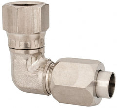 Made in USA - 3/8" Tube OD, 37° Stainless Steel Flared Tube Male Elbow - 9/16-18 UNF, Flared to Female JIC Swivel, 90° Ends - Exact Tooling