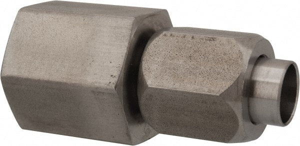 Made in USA - 3/8" Tube OD, 37° Stainless Steel Flared Tube Female Connector - 3/8-18 NPTF, Flare x FNPT Ends - Exact Tooling