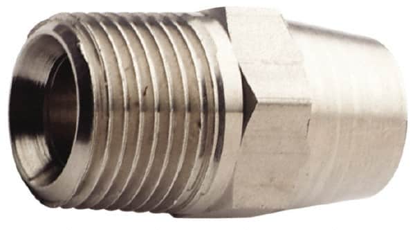 Made in USA - 1" Grade 304 Stainless Steel Pipe Hex Nipple - MNPT x Butt Weld End Connections - Exact Tooling