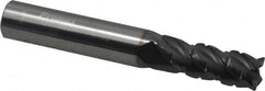 ProMax - 11/32" Diam, 7/8" LOC, 4 Flute Solid Carbide Roughing & Finishing Corner Radius End Mill - AlTiN Finish, 2-1/2" OAL, 3/8" Shank Diam, Straight Shank, 40° Helix, Centercutting, Regular Length - Exact Tooling