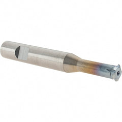 Emuge - 13 to 24 TPI, 2mm Pitch, Internal Single Profile Thread Mill - 1/2" Noml Diam, 0.407" Cut Diam, 1/2" Shank Diam, 5 Flute, 1" Neck Length, 3-3/4" OAL, TiCN Finish - Exact Tooling