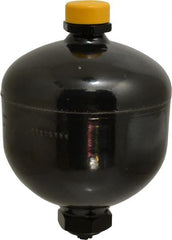 Parker - 60 Lb. Capacity, 3,045 psi Max Working Pressure, 7.09" High, Hydrin Diaphragm Accumulator - 5.36" Diam, 8 SAE Port Thread - Exact Tooling