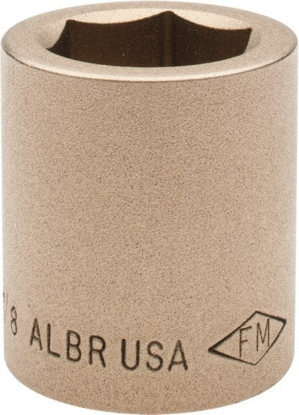 Ampco - 7/8", 1/2" Drive, Standard Hand Socket - 6 Points, 1-1/2" OAL, Aluminum Bronze - Exact Tooling