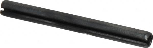 Made in USA - 5/32" Diam x 1-1/2" Long Slotted Spring Pin - Grade 1070-1090 Alloy Steel, Black Oxide Finish - Exact Tooling