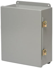 Cooper B-Line - Steel Standard Enclosure Hinge Flat Cover - NEMA 12, 13, 12" Wide x 14" High x 8" Deep, Dirt-tight & Dust-tight - Exact Tooling