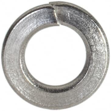 Value Collection - #5, 0.031" Thick Split Lock Washer - 18-8 Stainless Steel, Uncoated, 0.127" Min ID, 0.133" Max ID, 0.236" Max OD - Exact Tooling