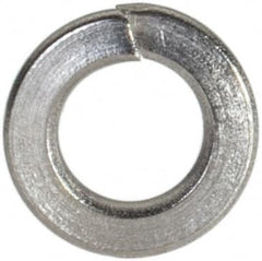 Value Collection - #5, 0.031" Thick Split Lock Washer - 18-8 Stainless Steel, Uncoated, 0.127" Min ID, 0.133" Max ID, 0.236" Max OD - Exact Tooling