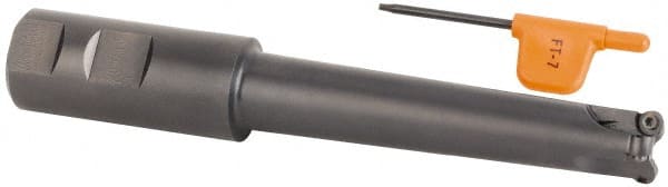 Kennametal - 3/4" Cutting Diam, 1" Shank Diam, 3/4" Max Depth of Cut, Straight Shank Indexable Copy End Mill - 3 Inserts, RD.X 07.. Insert, KDM Toolholder, Through Coolant - Exact Tooling