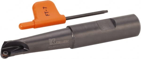 Kennametal - 1/2" Cutting Diam, 5/8" Shank Diam, 1/2" Max Depth of Cut, Straight Shank Indexable Copy End Mill - 1 Insert, RD.X 07.. Insert, KDM Toolholder, Through Coolant - Exact Tooling