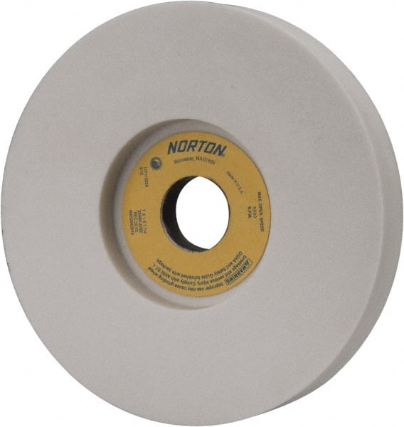 Norton - 7" Diam x 1-1/4" Hole x 1" Thick, J Hardness, 60 Grit Surface Grinding Wheel - Aluminum Oxide, Type 5, Medium Grade, 3,600 Max RPM, Vitrified Bond, One-Side Recess - Exact Tooling