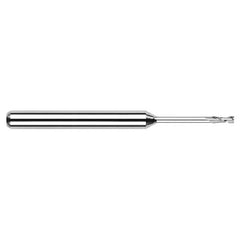 Miniature End Mills - Long Reach, Standard Flute - 0.0300″ Cutter Diameter × 0.0900″ Length of Cut × 0.3750″ (3/8″) Reach Carbide Square End Mill, 2 Flutes