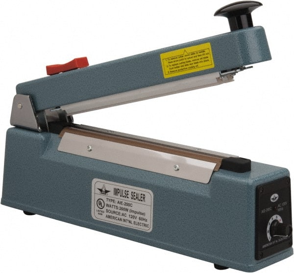 Value Collection - 8" Max Seal, 6 mil Thick, Table Top Thermal Impulse Sealer with Cutter - 260 Watts - Exact Tooling