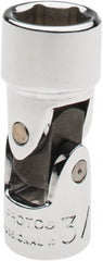 Proto - 3/8", 1/4" Drive, Standard Hand Socket - 6 Points, 1-13/32" OAL, Alloy Steel, Chrome Finish - Exact Tooling