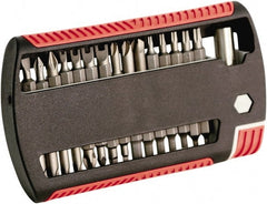 Wiha - 31 Piece, 1/4" Drive Screwdriver Bit Set - #1 to #2 Phillips, 5/64 to 1/4" Hex, T8 to T25 Torx, #1 & #2 Pozidriv - Exact Tooling