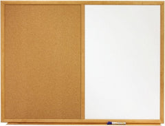 Quartet - 24" High x 36" Wide Cork/Melamine Dry Erase Board - Fiberboard Frame, 24-3/4" Deep, Includes Accessory Tray/Rail & One Dry-Erase Marker & Mounting Kit - Exact Tooling