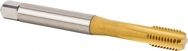 Kennametal - M8x1.25 Metric Coarse 6HX 4 Flute TiCN/TiN Finish Powdered Metal Straight Flute Machine Tap - Bottoming, Right Hand Thread, 90mm OAL, 13mm Thread Length, Oversize - Exact Tooling