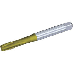 Kennametal - 1/2-20 UNF 3BX 4 Flute TiCN/TiN Finish Powdered Metal Straight Flute Machine Tap - Modified Bottoming, Right Hand Thread, 110mm OAL, 20mm Thread Length, Oversize, Through Coolant - Exact Tooling