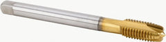 Kennametal - M14x2.00 Metric Coarse, 3 Flute, TiN Finish, Powdered Metal Spiral Point Tap - Plug Chamfer, Right Hand Thread, 110mm OAL, 26mm Thread Length, 11mm Shank Diam, 6HX Class of Fit, Series T600 - Exact Tooling