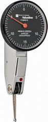 TESA Brown & Sharpe - 0.03 Inch Range, Horizontal Dial Test Indicator - 1.26 Inch Black Dial, 0-15-0 Dial Reading - Exact Tooling