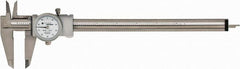 TESA Brown & Sharpe - 0" to 8" Range, 0.001" Graduation, 0.1" per Revolution, Dial Caliper - White Face, 1.9" Jaw Length, Accurate to 0.02mm/0.03mm - Exact Tooling