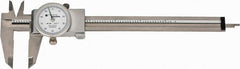 TESA Brown & Sharpe - 0" to 6" Range, 0.001" Graduation, 0.1" per Revolution, Dial Caliper - White Face, 1.5" Jaw Length, Accurate to 0.02mm/0.03mm - Exact Tooling