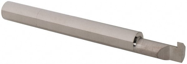Scientific Cutting Tools - 0.063" Groove Width, 1/4" Min Hole Diam, 1/2" Max Hole Depth, Retaining Ring Grooving Tool - 0.06" Projection, 2" Shank Length, 2-1/2" OAL, Solid Carbide, Uncoated - Exact Tooling