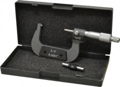 Value Collection - 2 to 3" Range, 0.0001" Graduation, Mechanical Outside Micrometer - Ratchet Stop Thimble, Digital Counter - Exact Tooling
