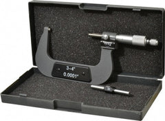 Value Collection - 3 to 4" Range, 0.0001" Graduation, Mechanical Outside Micrometer - Ratchet Stop Thimble, Digital Counter - Exact Tooling