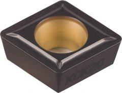 Kennametal - CPMT32.52 LF Grade KCM15 Carbide Turning Insert - TiCN/Al2O3 Finish, 80° Diamond, 3/8" Inscr Circle, 5/32" Thick, 1/32" Corner Radius - Exact Tooling