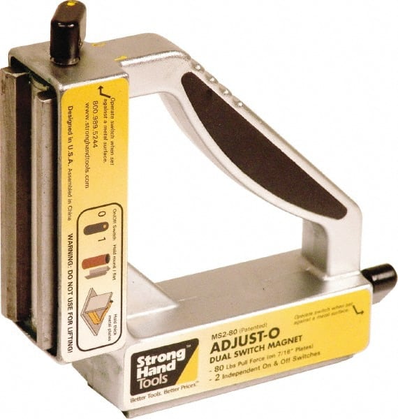 Strong Hand Tools - 7-3/4" Wide x 1-7/8" Deep x 7-3/4" High Magnetic Welding & Fabrication Square - 150 Lb Average Pull Force - Exact Tooling