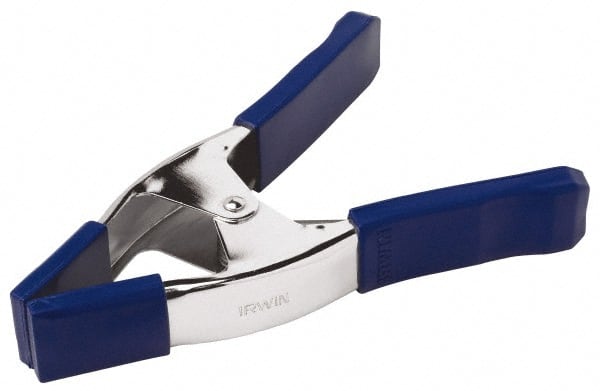 Irwin - 3" Jaw Opening Capacity, 3" Throat Depth, Spring Clamp - Metal Body, 9" OAL - Exact Tooling