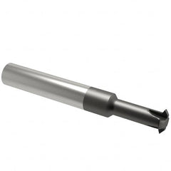 Scientific Cutting Tools - 12 to 32 TPI, Internal/External Single Profile Thread Mill - 1/2" Noml Diam, 0.372" Cut Diam, 3/8" Shank Diam, 4 Flute, 0.24" Neck Diam, 3/4" Neck Length, 3" OAL, AlTiN+ Finish - Exact Tooling