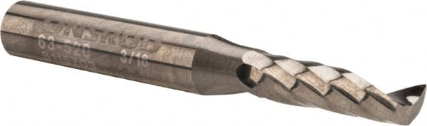 Onsrud - 3/16" Cutting Diam x 5/8" Length of Cut, 1 Flute, Upcut Spiral Router Bit - Uncoated, Right Hand Cut, Solid Carbide, 2" OAL x 1/4" Shank Diam, Single Edge - Exact Tooling