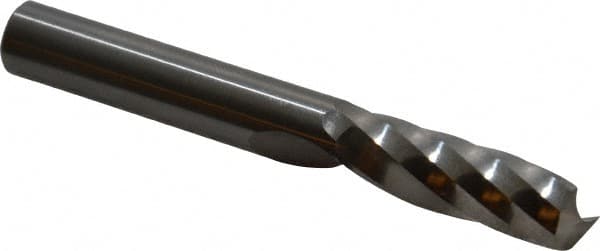 Onsrud - 3/8" Cutting Diam x 1-1/8" Length of Cut, 1 Flute, Upcut Spiral Router Bit - Uncoated, Right Hand Cut, Solid Carbide, 3" OAL x 3/8" Shank Diam, Single Edge - Exact Tooling
