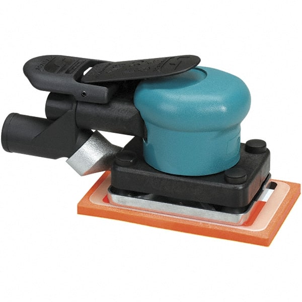Dynabrade - 10,000 OPM, 13 CFM Air Consumption, Palm Air Orbital Sander - Rectangular Pad, 1/4 NPT Inlet - Exact Tooling
